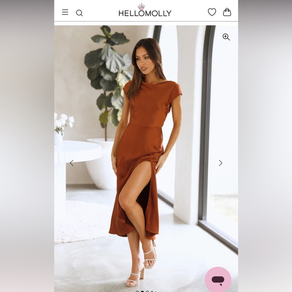 Hello Molly Rust-Brown Midi Dress - Picture 2 of 7